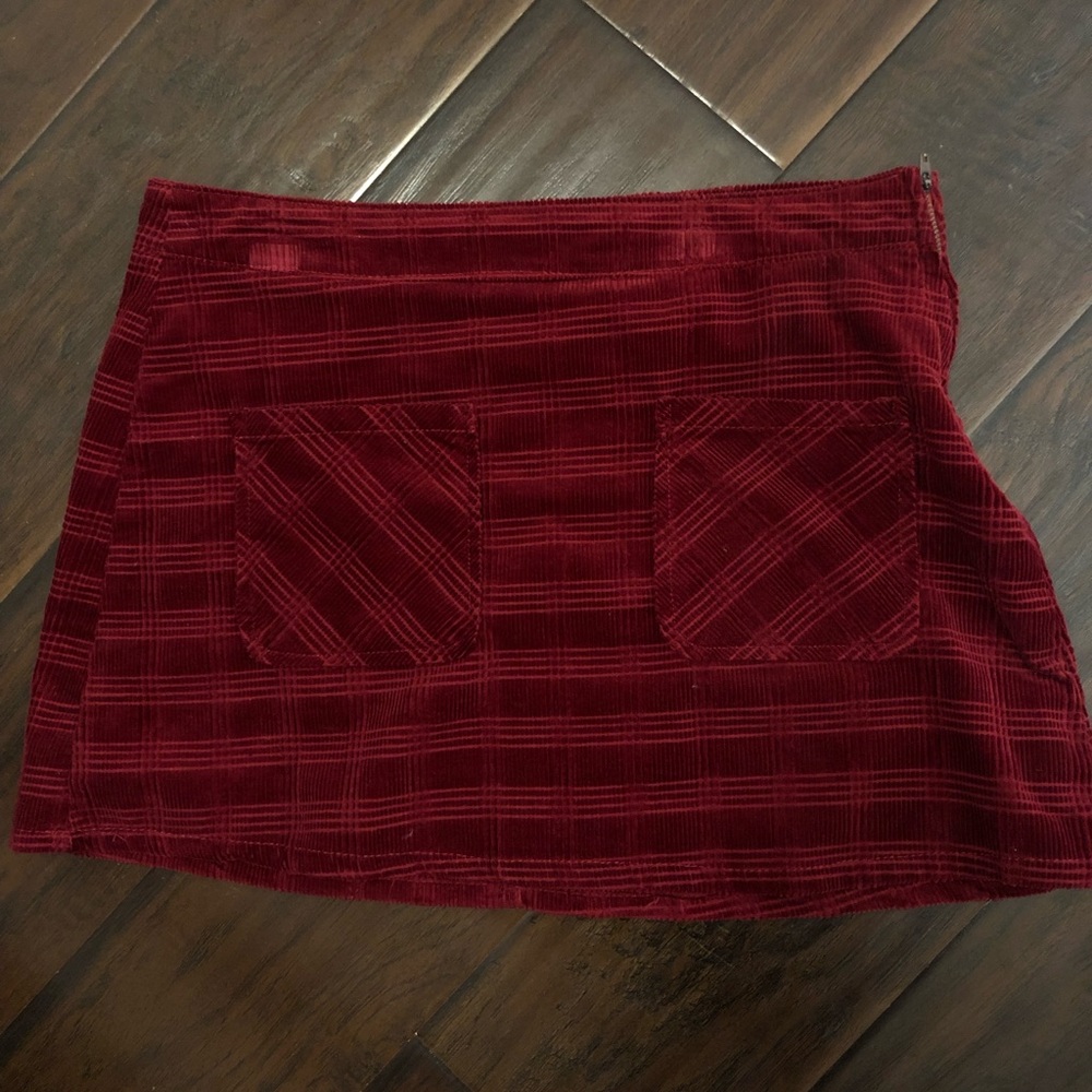 Deep Red Forever 21 Corduroy mini skirt
